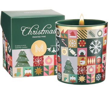 Christmas Pine Scented Candles, 9.9 oz Natural Soy Wax