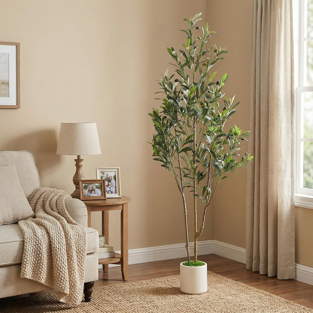 5ft Artificial Olive Tree with Green Moss