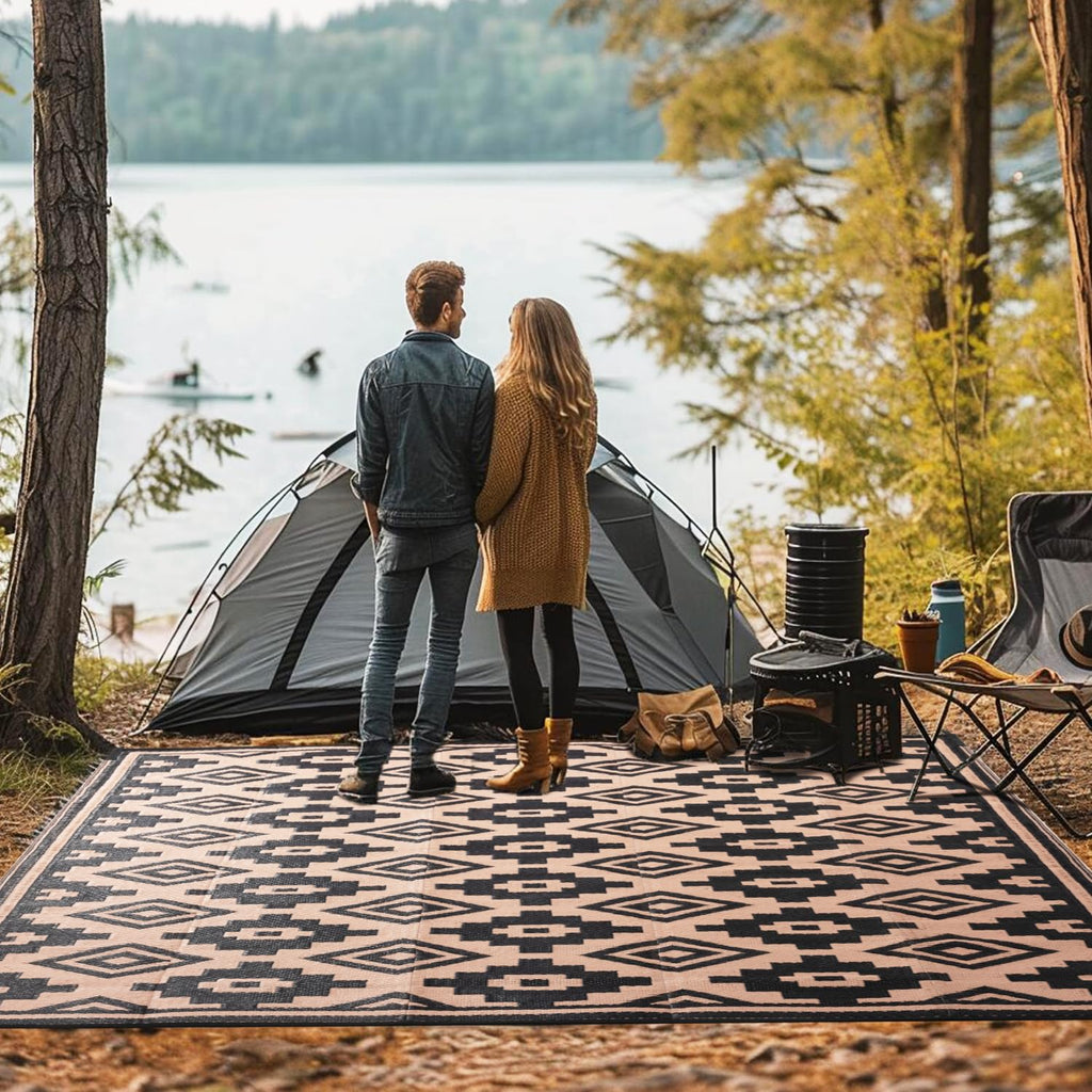 9x12 ft Outdoor Rug, Modern Waterproof Area Rug