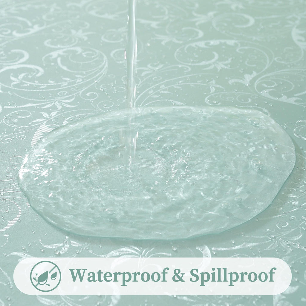Waterproof Heavy Duty Vinyl Tablecloths, Lake Blue, 54"x54"