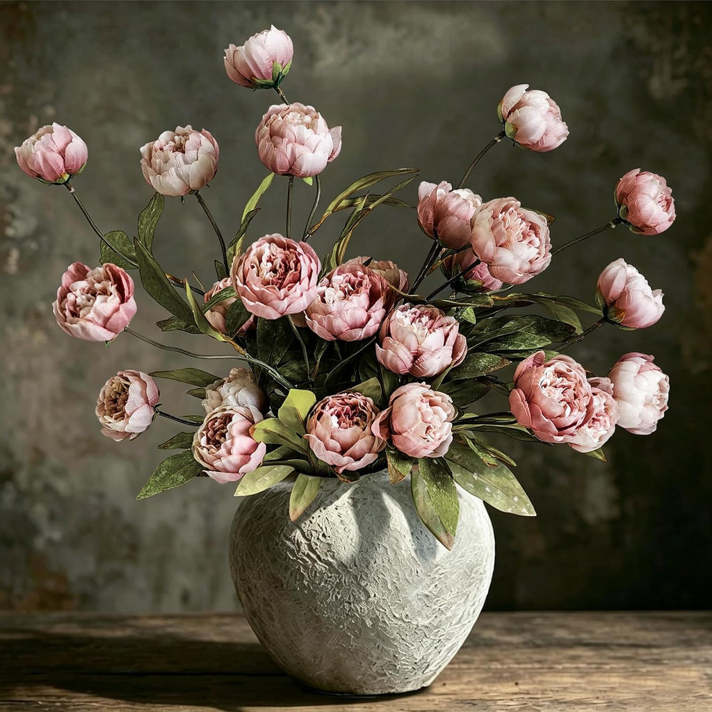 Viral Peony Artificial Flowers for Vase - Set of 6