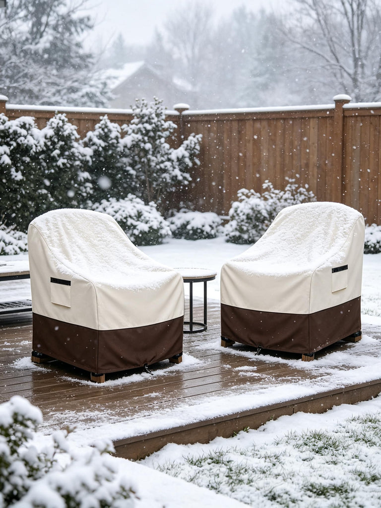 Adirondack Chair covers 2 Pack 30 W x 34 D x 36 H inches, Waterproof Heavy Duty for Outdoor Chair, Beige & Brown