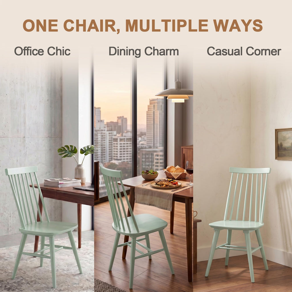 Wood Dining Chairs Set of 6, Mint