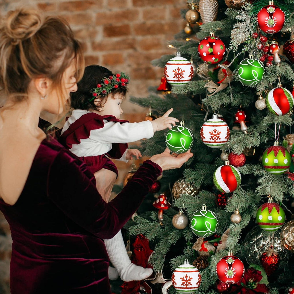 Christmas Balls Shatterproof Ornaments 2.4 Inch,Classic - Set of 30
