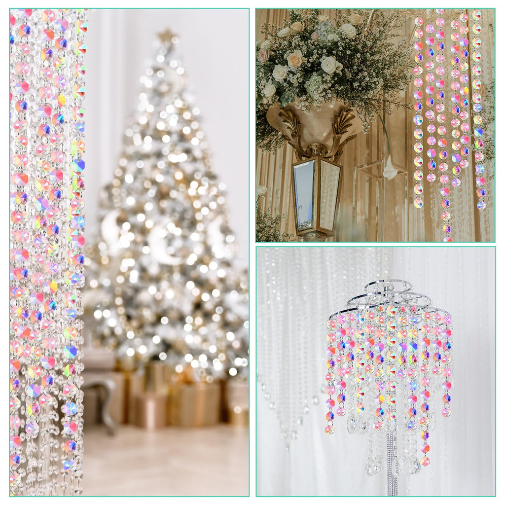 Crystal Garland Strands 14mm Iridescent Octagon Beads, 66 ft