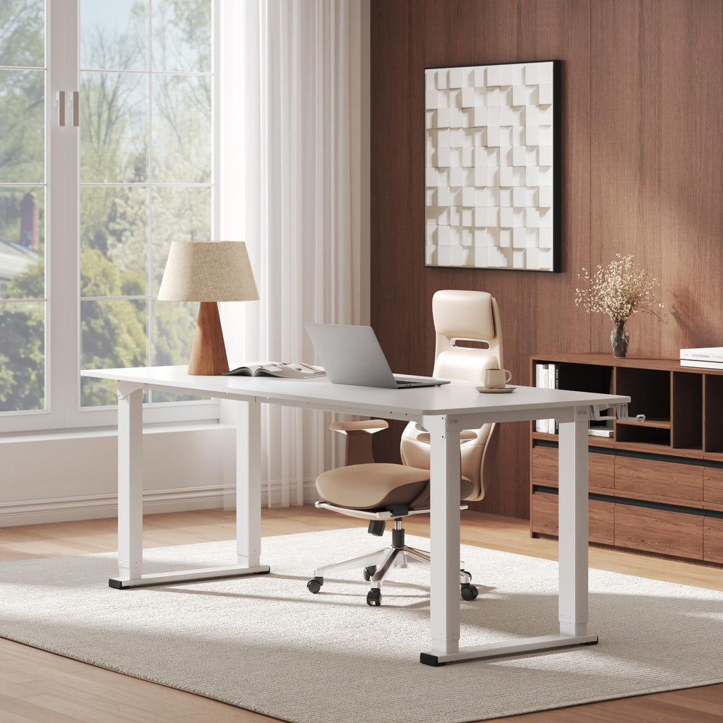 71x31'' Large 4 Leg Dual Motor White Standing Desk
