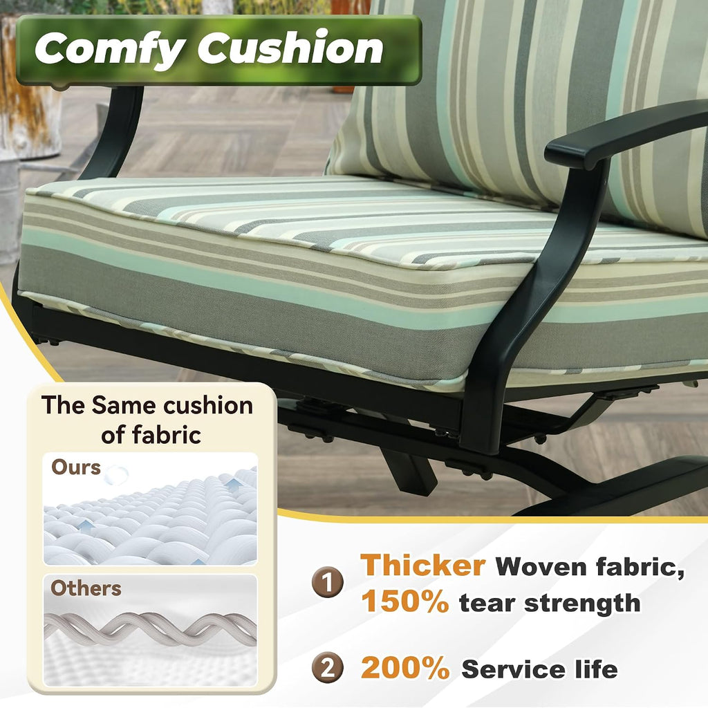 Deep Seat Patio Cushions Set 24 x 24 Inch,Olefin Fabric Outdoor Seat Cushion,Patio Furniture Cushions with Removable