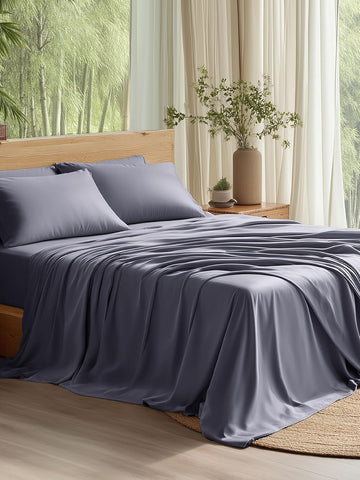 Queen Sheet Set, Cooling Sheets for Queen Bed Set, Rayon Derived from Bamboo, PureWoven, Breathable & Soft, Deep