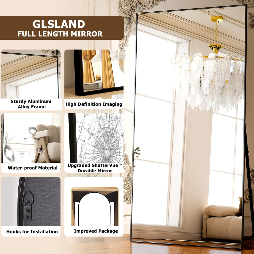 77" x 38" Oversized Full Length Mirror, Large Floor Mirror