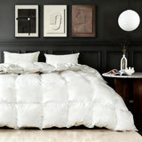 Lightweight Feather Down Fiber Comforter Twin, Extra Fluffy White Duvet Insert,Ultra-Soft