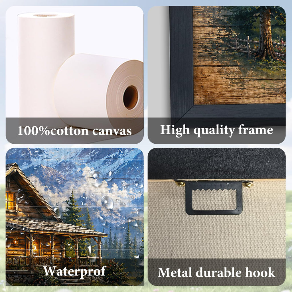 Cabin Wall Art Rustic Pictures Wall Decor 60"x 30"