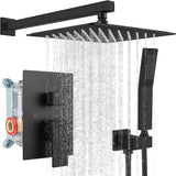 Rainfall Bathroom Shower System Rain Shower Head and Handle Set Wall Mounted Shower Complete Combo Solid Brass