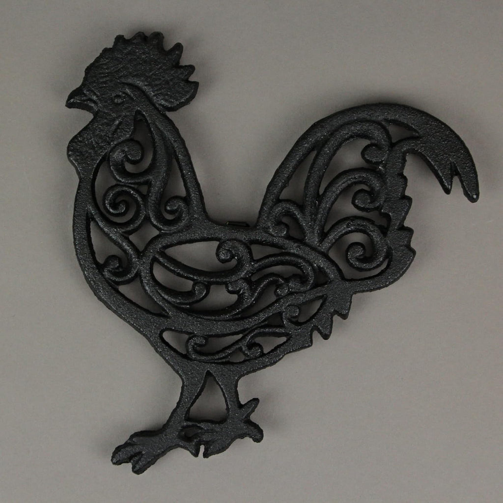 Farm Animal Kitchen Trivets, Black 9 Inch Cast Iron - Set of 3