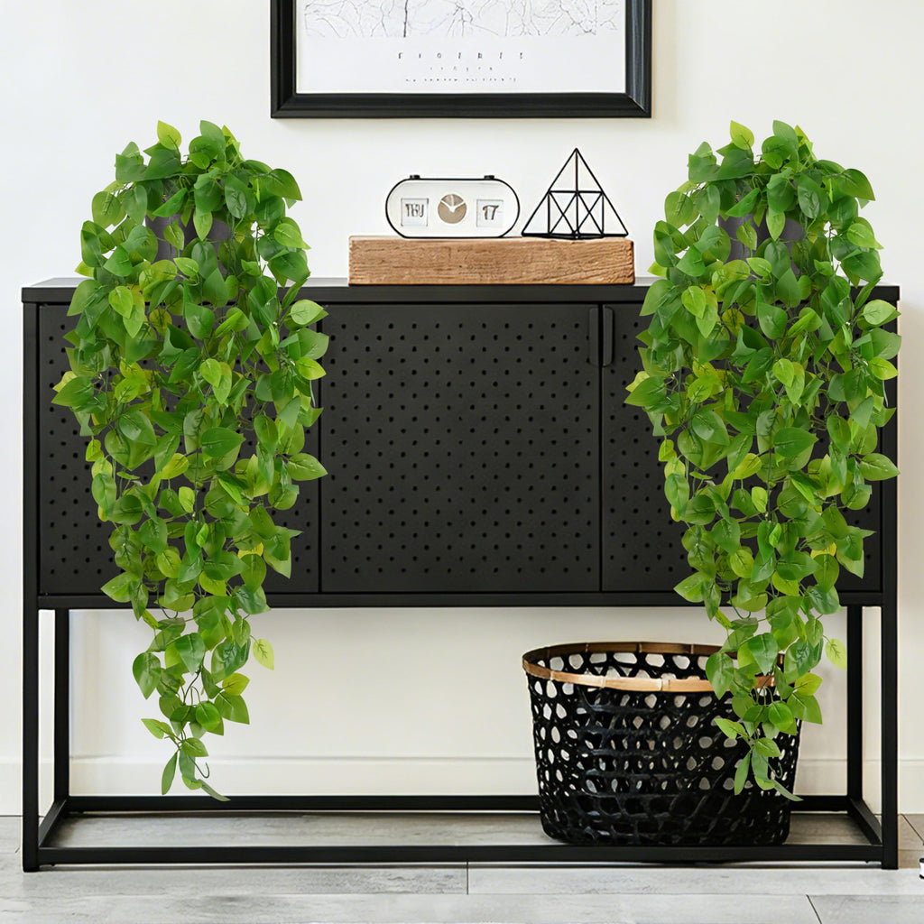 Fake Hanging Plants, 2Pcs Artificial Potted Plant Pothos