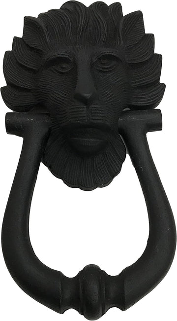 7.5" - Flaming Mane Lion - BB-269 - Door Knocker - Cast iron with black finish. Classic door Knocker-BB-269 (2)