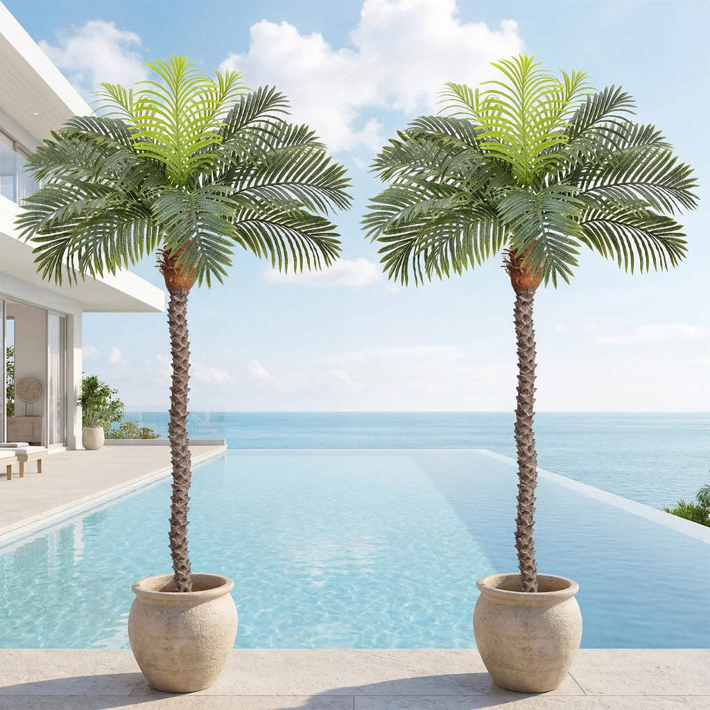 6ft Tall Artificial Phoenix Palm Tree for Outdoor Indoor Decor, Large Faux Coconut Silk Palm Tree Tropical Fake Tree