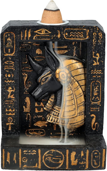 4" Tall Anubis, Guardian of The Underworld Backflow Incense Burner Sculpture Home Decor Figurine Fragrance Accessory
