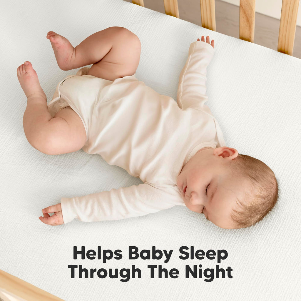 2-Pack Muslin Crib Sheets for Boy, Girl, 52x28 Fitted(Soft White)
