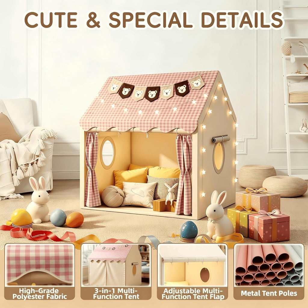 Kids Play Tent Indoor Outdoor Playhouse with Star Lights