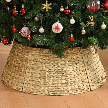27in Christmas Tree Collar, Handcrafted Natural Woven Xmas Tree Ring, Farmhouse Christmas Tree Base Cover for