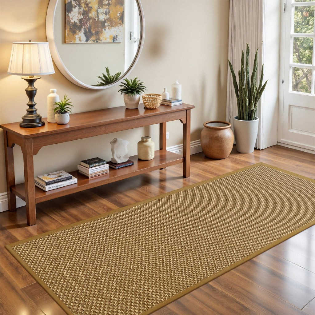 Door Mat 24"x59", Non Slip Washable Hallway Doormats, Light Brown