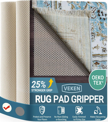 9x12 Ft Rug Pad Gripper for Hardwood Floors, Non Slip Rug Pads for Area Rugs, Thick Rug Grippers for Tile Floors - Set of 99