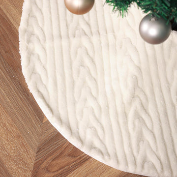 Christmas Tree Skirt 48 Inch Snowy White Thick Faux Fur White Tree Skirts Snowy & Thick for Xmas Year Party Holiday