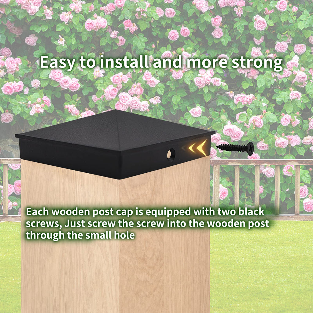 True 4" x 4" Heavy Duty Aluminium Post Cap Matte Black Powder Coated