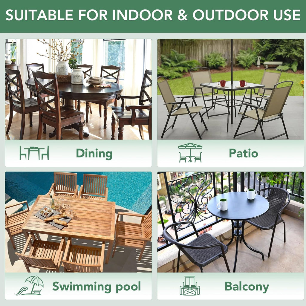 Outdoor Chair Cushions Set of 4: Waterproof & Fade Resistant Seat Cushion Furniture - 18.5 x 16 x 2 Inch Chair Pads