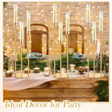 10 Set 3 Arm Candelabra Centerpiece 33.8 Inch Candle Holder Gold Candelabra Metal Floor Pillar Candlesticks for