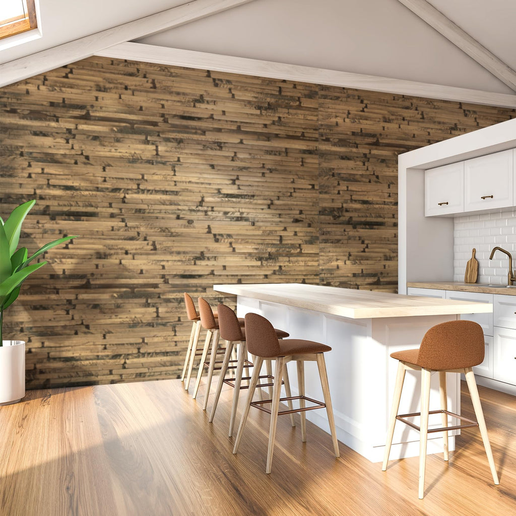 48 x 96 in Pole Wrap Natural Bamboo Wall Panel, 1-Pack, Dark Burned