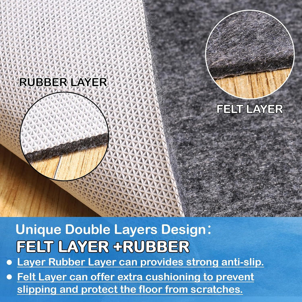 Non-Slip Rug Pads 8 x 10 ft, 100% Waterproof Extra Large Area Rugs Non Skid Rug Pad for All Floors and Finishes - Set of 80