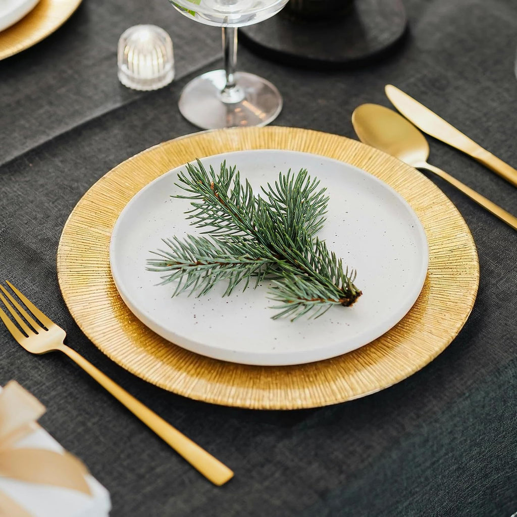 13'' Chargers for Dinner Plates, Gold Charger Plates Bulk - Set of 15