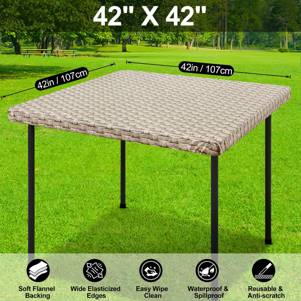 Fall Square Table Cloth, Plastic Table Cover for 3.5FT Tables