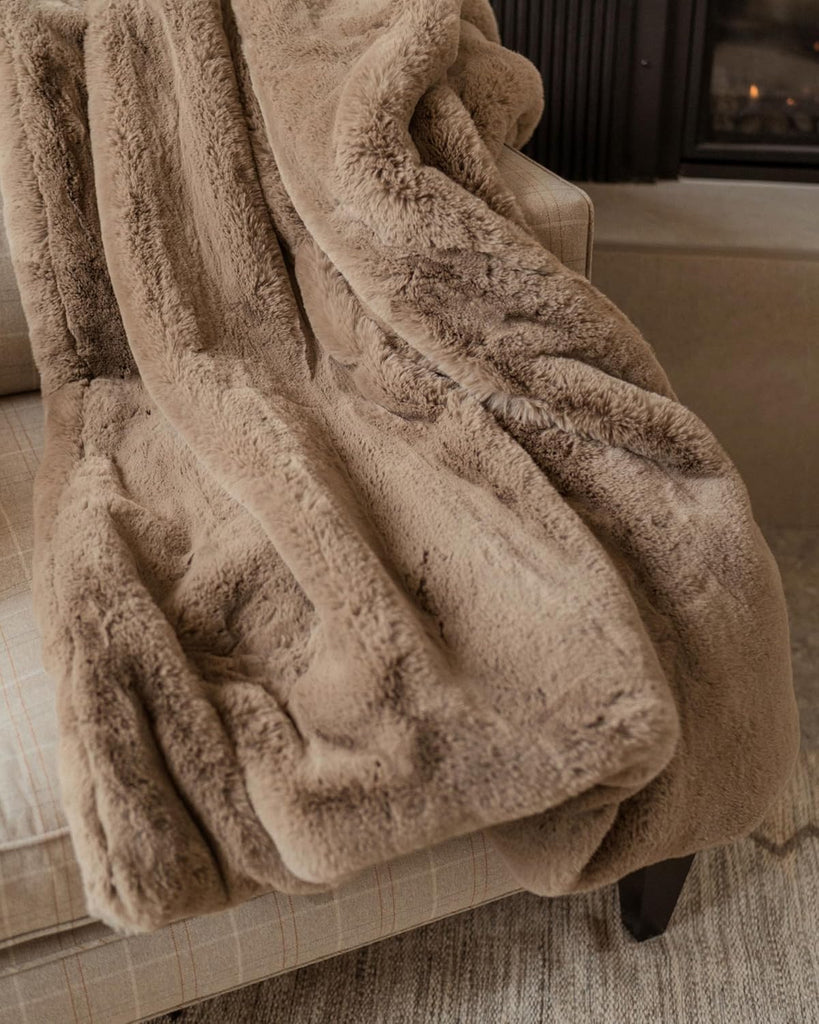 Earth Cuddle Blanket, Faux Fur Ultra-Soft Luxury Throw Blanket | Thick and Cozy Oversized Design for Lounging or