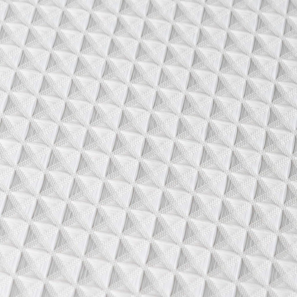 White Fabric Shower Curtain 72x72 - Waffle Weave Bathroom Curtain, Water Repellent Hotel Spa Quality, Heavy Duty 230