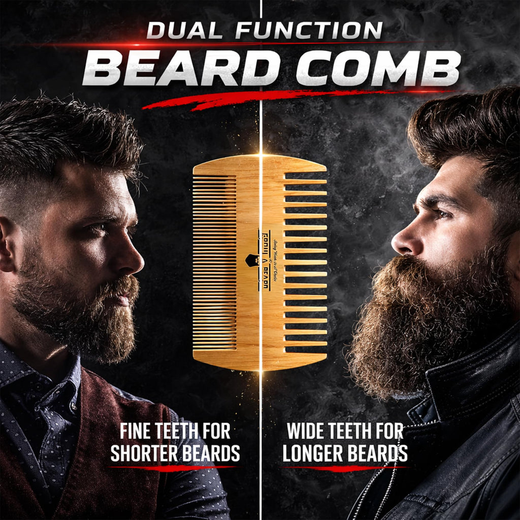 Beard Straightener Grooming Kit for Men, Beard Growth Kit, Wash, Brush & Comb, Unscented Growth Oil, All Natural