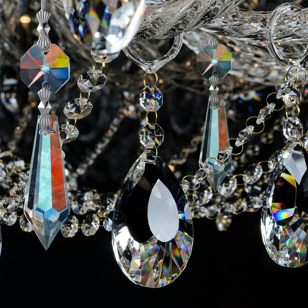 24 Pcs Chandelier Crystal Replacement 38 mm Teardrop & Icicle Crystal Prisms Hanging Gems Parts for Lamps and