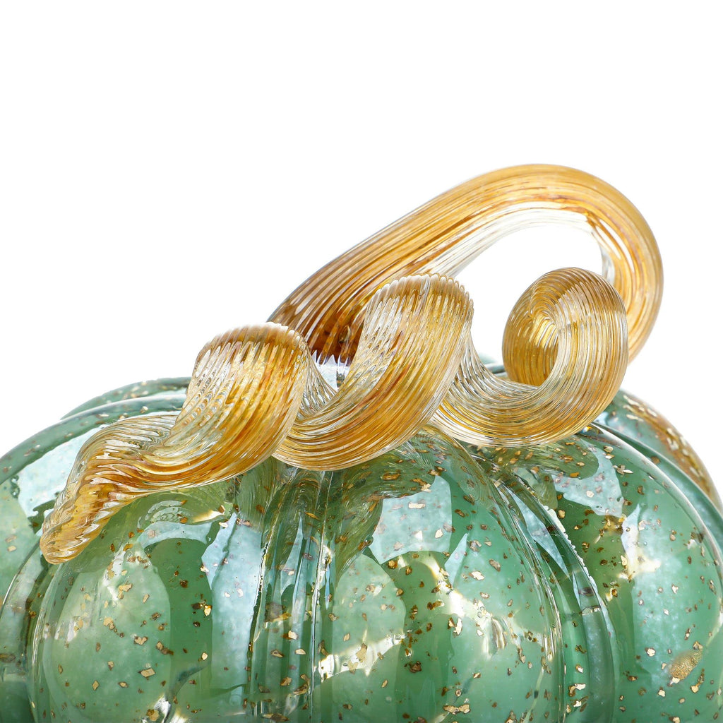5 Inch Hand-blown Glass Pumpkin for Decorating, Crystal Pumpkin Fall Decor
