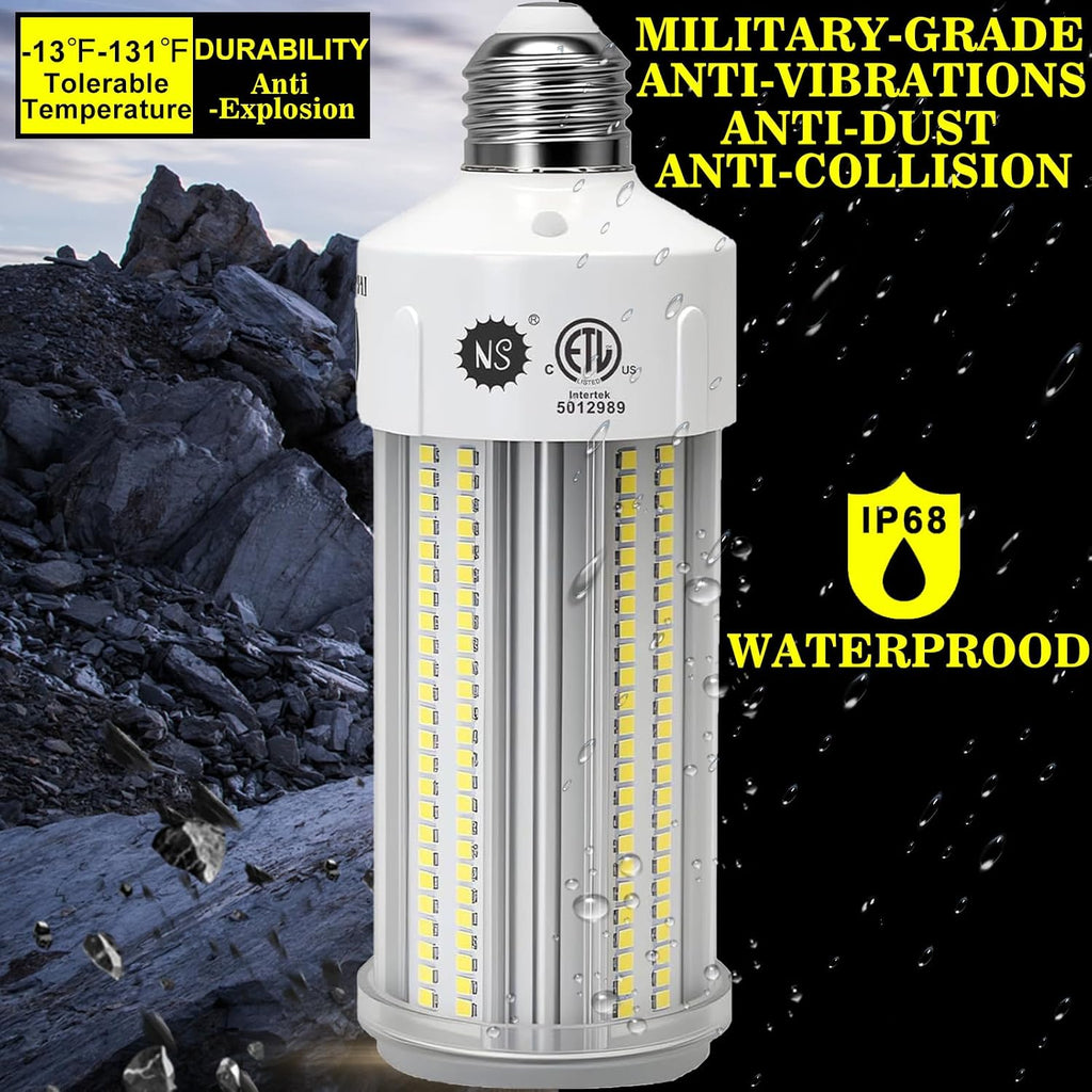 NS LED Corn Light Bulbs 9000 Lumens Super Bright (600W Equivalent), A19 60W E26 5000K Daylight, Energy Saving 90%