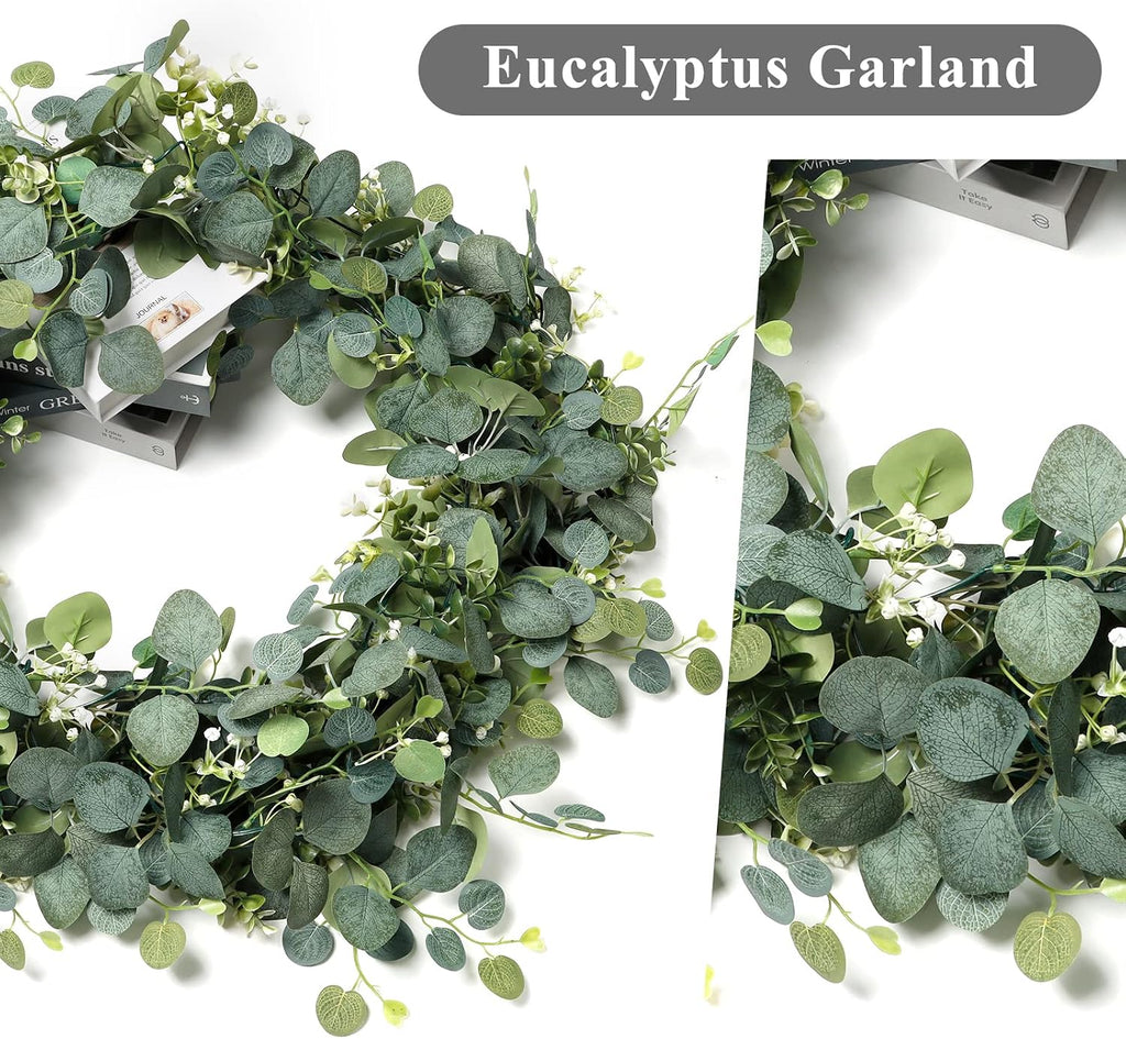 Artificial Eucalyptus Garland 5.9FT Greenery Garland Vines - Set of 2