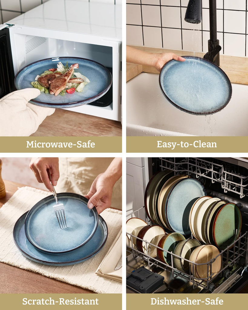 Milkyway 18-Piece Stoneware Dinnerware Set, Dusty Blue