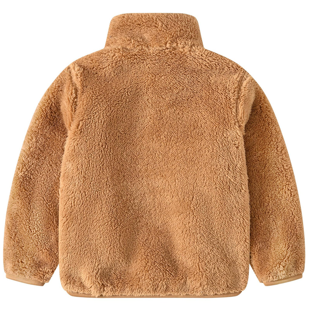 Toddler Fleece Jacket Girls Polar Fleece Lightweight Outerwear Boys Stand Collar Zip Up Warm Coat Fall Clothes Khaki