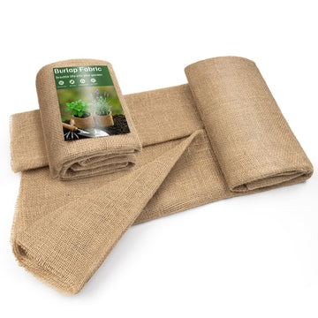 Burlap Fabric Roll, Natural Jute Breathable & Durable, 40 in x 5 ft