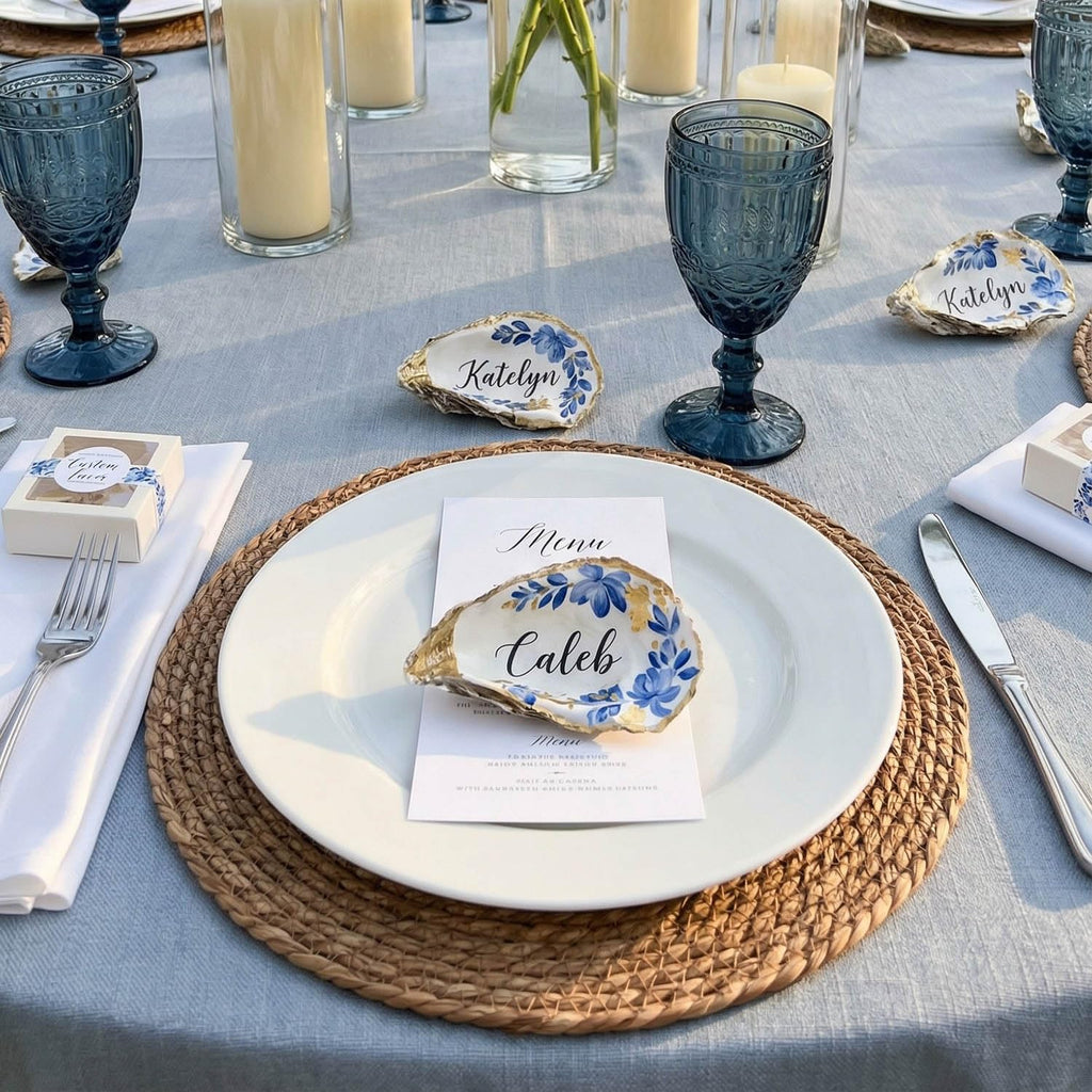 13.8" Set of 10 Brown Round Seagrass Placemats