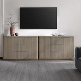 Buffet Cabinet with Storage 54.7" Large Modern Accent Storage Cabinet with Doors and Shelves Fluted Sideboard Credenza