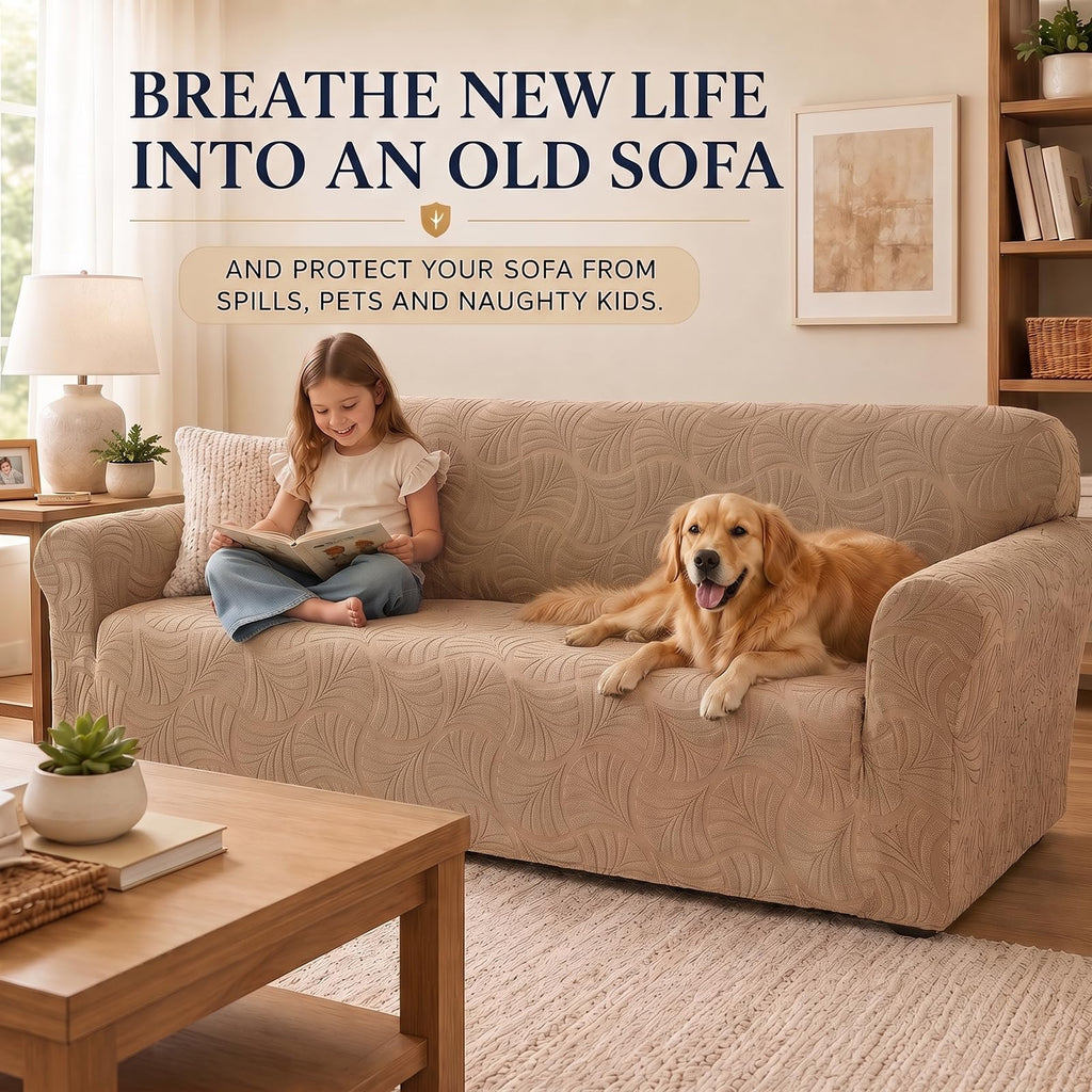 Sofa Slipcover Stretch Jacquard 3-seat Elastic Washable Couch Cover