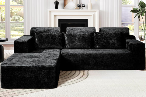 Homguava Modular Sectional Couches for Living Room,105" Cloud Couch with L-Shape Chaise,Comfy Sofa Living Room Couch