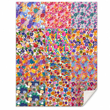 Printed Fleece Fabric Panel for Quilting, 55.5 x 74 Inches, 12 Blocks