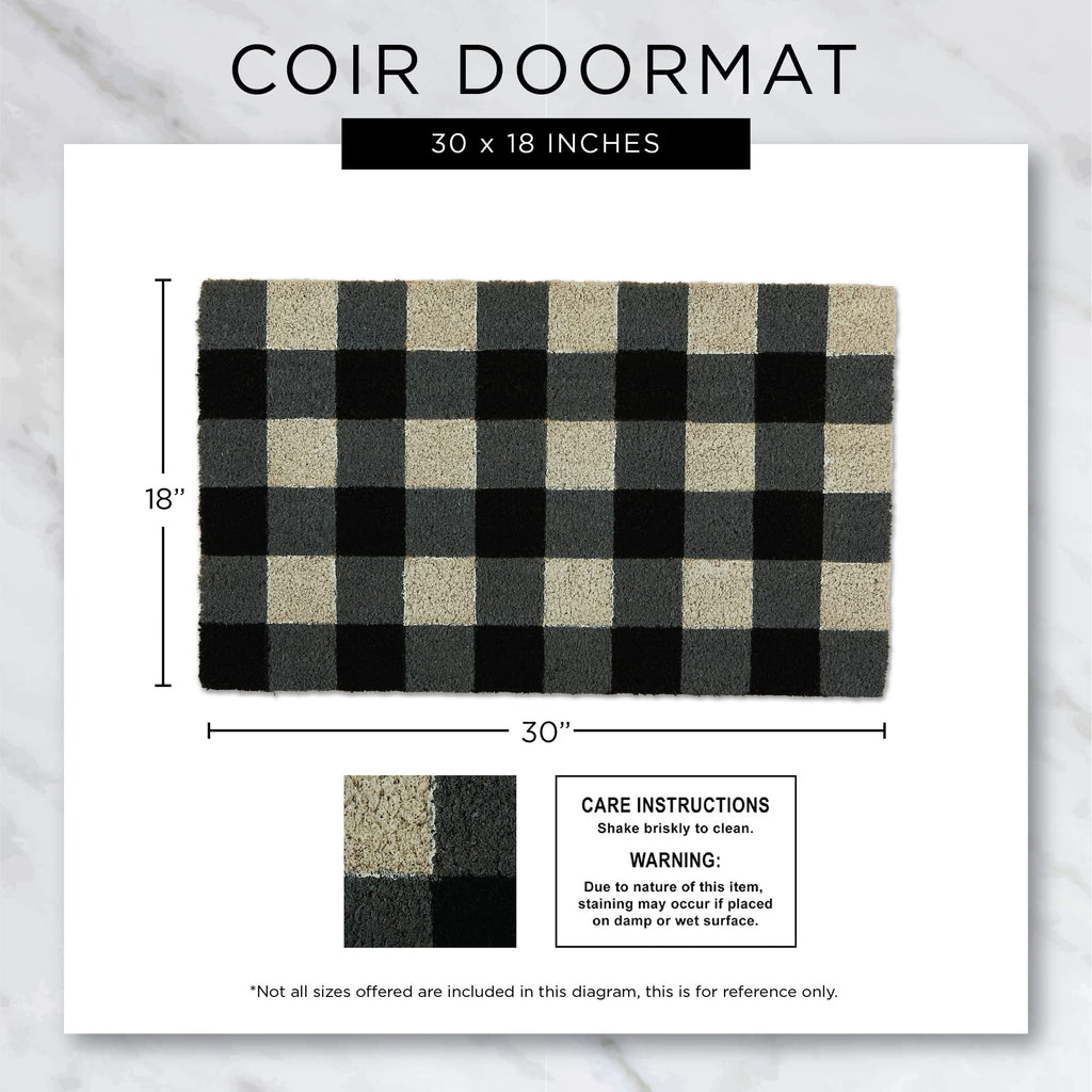 Natural Coir Doormat Outdoor Welcome Mat, 17x29, Cabana Stripes